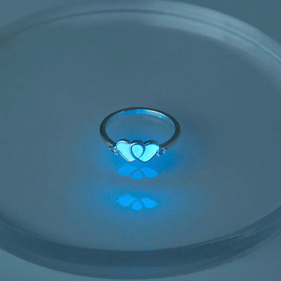 Glow-in-the-Dark Lovers Hearts Rings - Symbol of Eternal Love & Faith