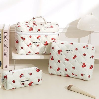 Travel Cosmetic Bag – Portable Cotton Makeup & Skincare Organizer