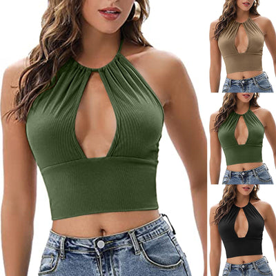 Summer Halter Camisole Vest - Modest & Stylish Women's Top with Hollow Design