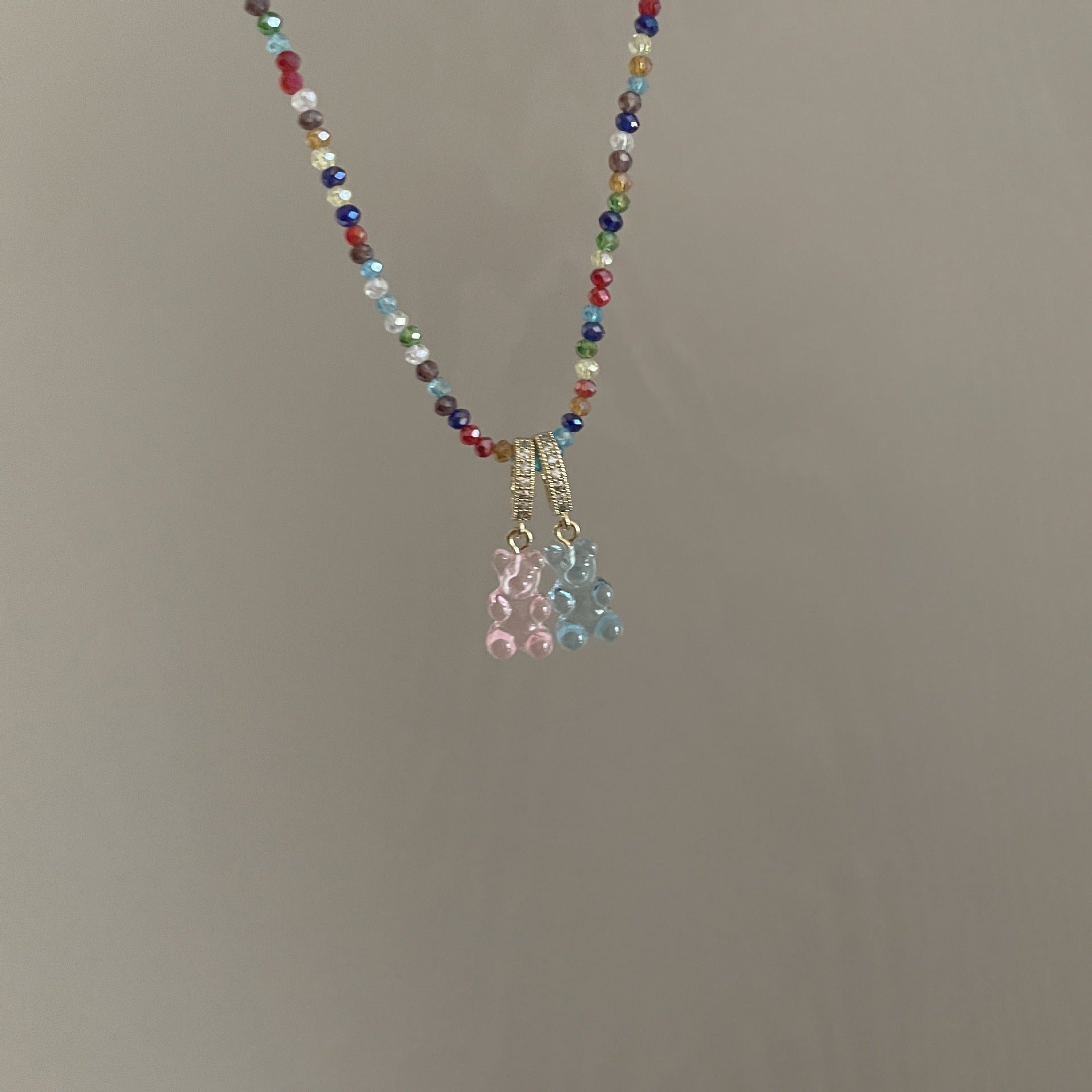 Colorful Beaded Candy Jelly Bear Necklace What Else You Got?