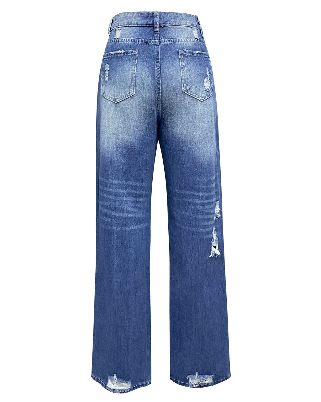 Ripped Jeans Loose Wide Leg Denim Pants Leisure Commuting Trousers Women's Clothing What Else You Got?