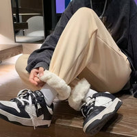 Cozy Winter Sweatpants for Men – Fleece-Lined, Loose Fit, High-Street Style