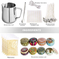 DIY Candle Making Kit - Soy Wax Starter Set with Pouring Pot, Wicks, Tins & Fragrances - Perfect Gift for Crafters