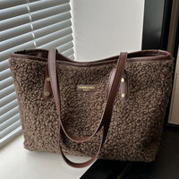 Plush Furry Bucket Bag – Soft Cotton Shoulder Tote for Everyday Style