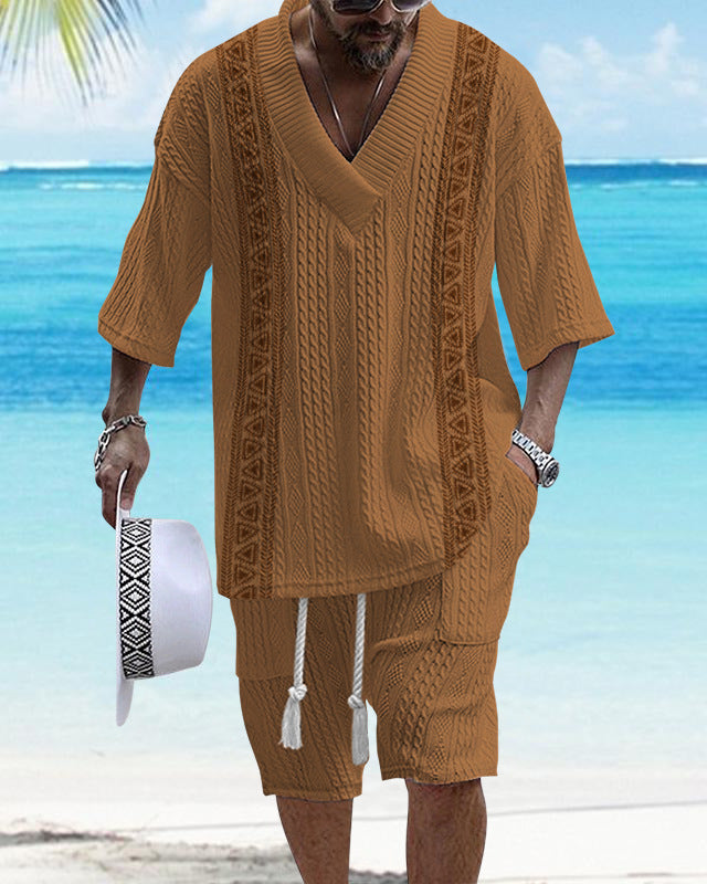 Loose Casual Short Sleeve Two‑Piece Suit – Summer Top & Shorts Set (Polyester, S–4XL) What Else You Got?