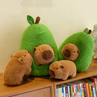 Adorable Capybara & Avocado Plush Pillow – Soft Stuffed Animal Cushion Gift for Kids & Animal Lovers