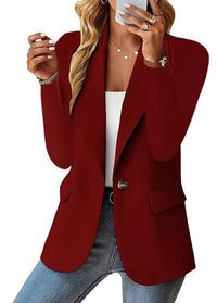 Elegant Christian Women's Lapel Button Jacket - Stylish & Comfortable Casual Suit Outwear