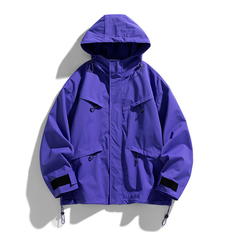 Japanese Retro Hooded Windbreaker Jacket – Lightweight Outdoor Shell (Unisex) What Else You Got?