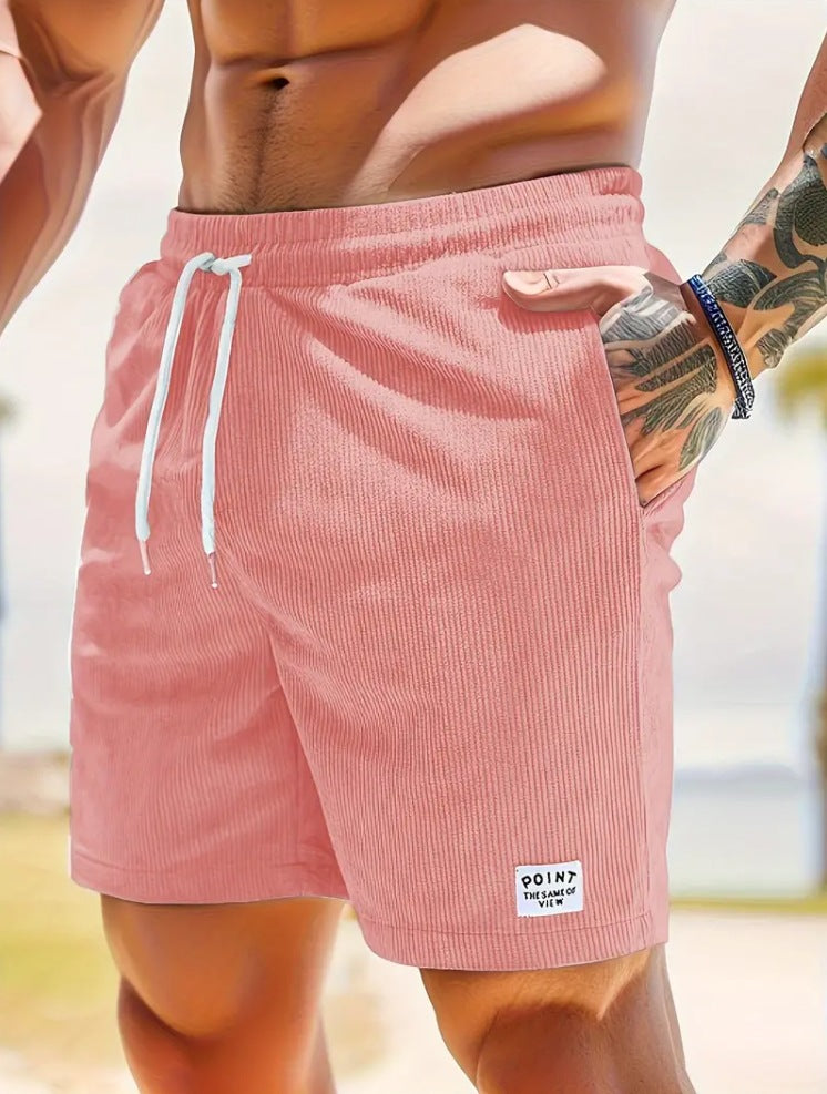 Lace-up Drawstring Shorts Summer Corduroy Sports Short Pants Mens Clothing What Else You Got?