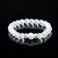 Glow-in-the-Dark Blue Luminous Glass Bead Bracelet – Fashion Jewelry with Luminous Effect