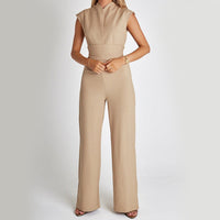 Virtuous Vogue Jumpsuit - Elegant Sleeveless V-Neck for Women