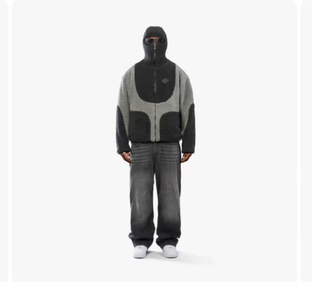 Men's Fashion Lamb Wool Hooded Zipper Coat Sweatshirt Patchwork Line Design Male Tops Casual What Else You Got?