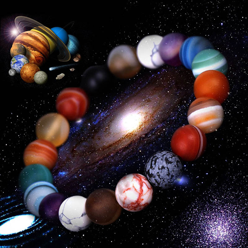 Solar System Planet Bracelet – Natural Stone Chakra Mala Bead Bracelet (Unisex, Handmade) What Else You Got?