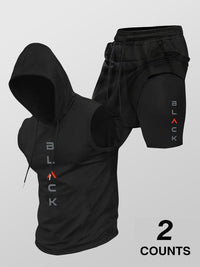 Men's Hooded Tank Top & Shorts Running Set