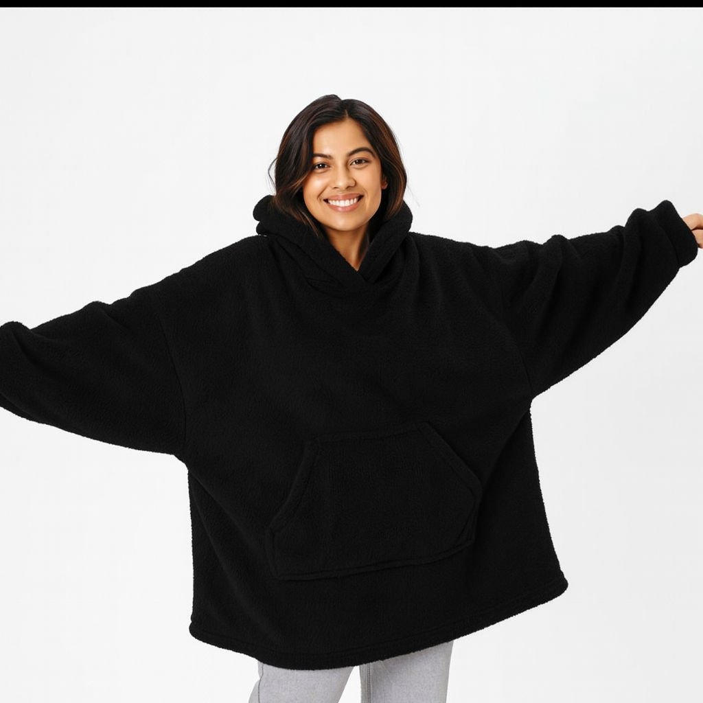 Oversized Wearable Blanket Hoodie – Double-Sided Fleece Sweatshirt with Big Pocket What Else You Got?