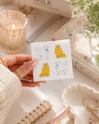 1980s Vintage Flocked Chow Chow Sticker Sheet - Great Seven NOS - Classic Dog Collectible