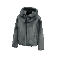 Men's Cozy Hooded Faux Fur Winter Jacket - Warm Tie-Dye Plush Coat in Gray-Green