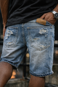 Men's Trendy Distressed Denim Shorts – Streetwear Fashion