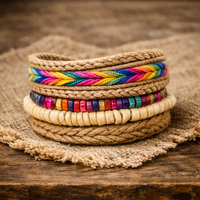 Vintage Punk Multilayer Leather Bead Bracelet – Handwoven Unisex Wrap for Men & Women
