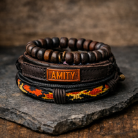 Vintage Punk Multilayer Leather Bead Bracelet – Handwoven Unisex Wrap for Men & Women