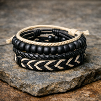 Vintage Punk Multilayer Leather Bead Bracelet – Handwoven Unisex Wrap for Men & Women