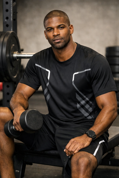Men's Quick-Dry Color Block Sports Tee – Breathable Active Shirt for Gym & Outdoor