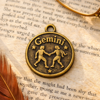 Celestial Charm Pendant: 12 Zodiac Constellation Jewelry Tag | Vintage Alloy Electroplated Gift