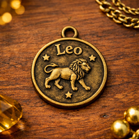 Celestial Charm Pendant: 12 Zodiac Constellation Jewelry Tag | Vintage Alloy Electroplated Gift