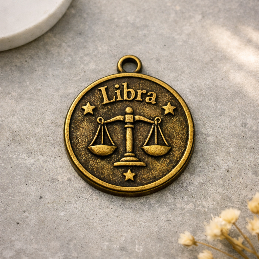 Celestial Charm Pendant: 12 Zodiac Constellation Jewelry Tag | Vintage Alloy Electroplated Gift
