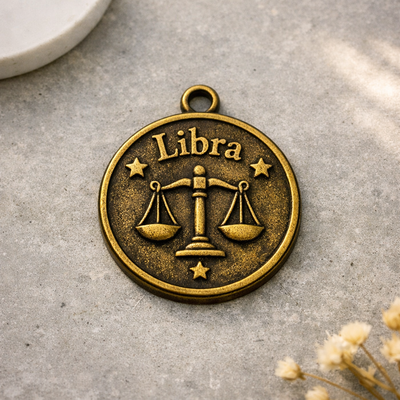 Celestial Charm Pendant: 12 Zodiac Constellation Jewelry Tag | Vintage Alloy Electroplated Gift