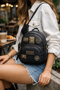 Korean Trendy Mini Shoulder Bag with Customizable Badge Design - Crossbody Purse for Women