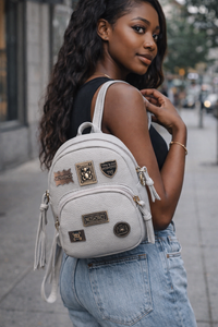 Korean Trendy Mini Shoulder Bag with Customizable Badge Design - Crossbody Purse for Women