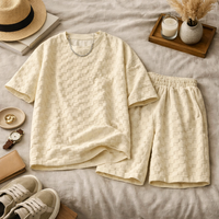 Men's Matching Jacquard Plaid Shorts Set – Relaxed 2-Piece Outfit for Comfort & Style
