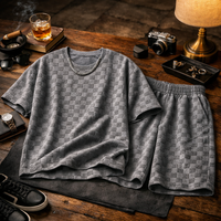 Men's Matching Jacquard Plaid Shorts Set – Relaxed 2-Piece Outfit for Comfort & Style