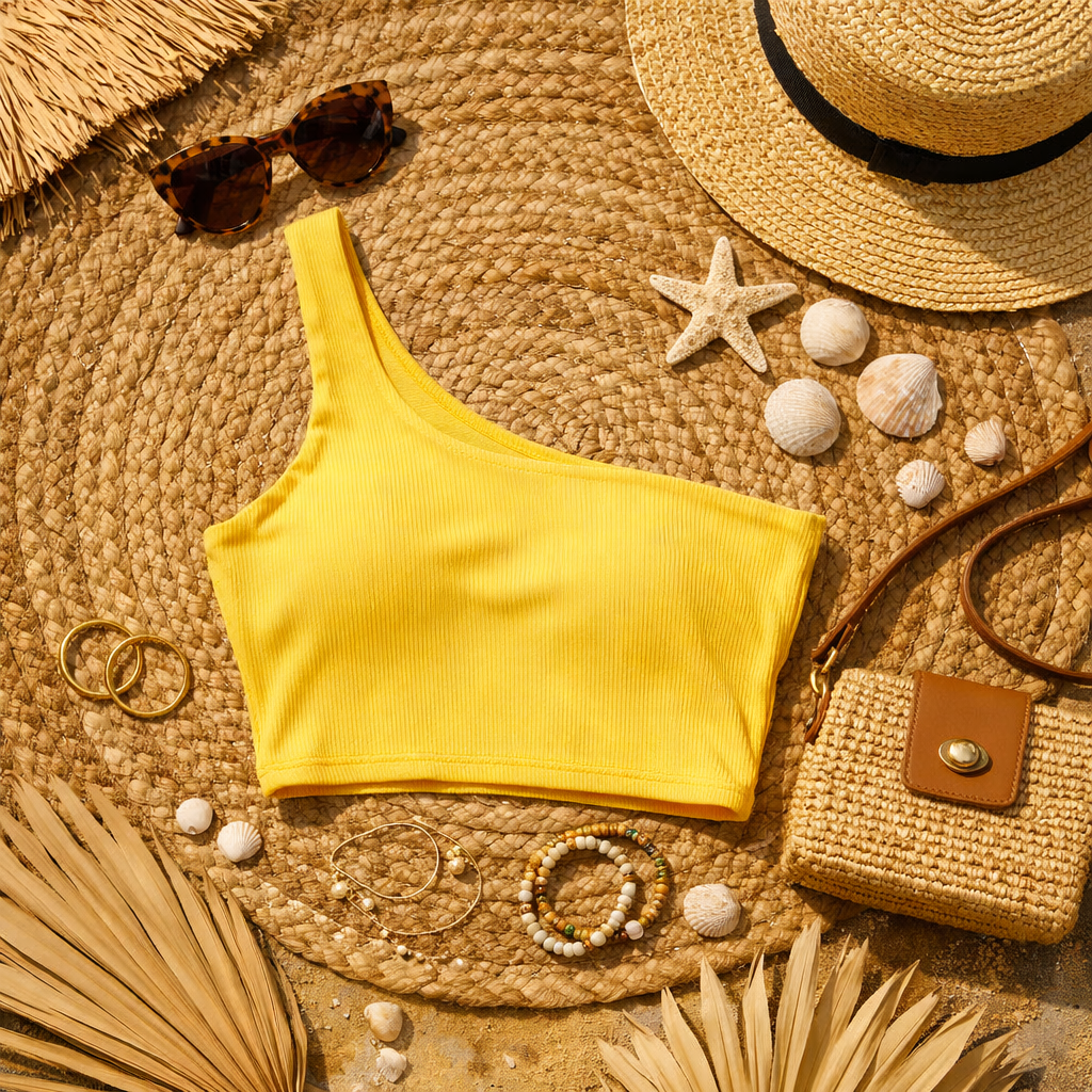 Women's One-Shoulder Sleeveless Crop Top – Slim Fit Summer Vest Tank What Else You Got?