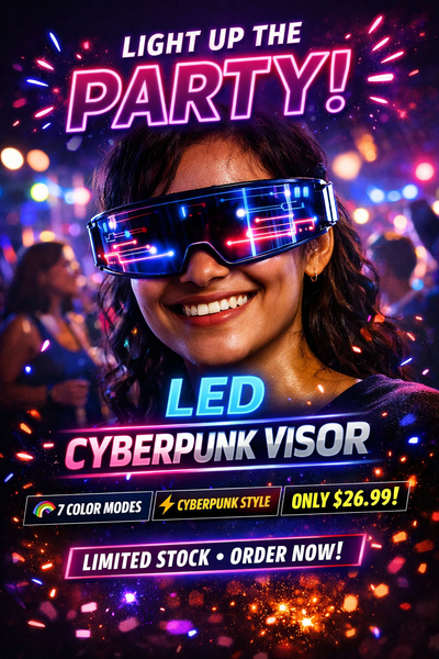 LED Rave Glasses – 7-Color Glow Party Goggles for Festivals & Concerts