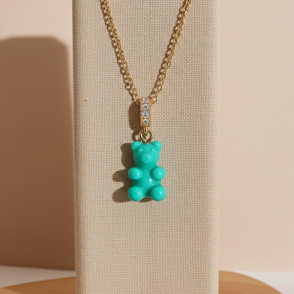 Colorful Gummy Bear Pendant Heart Necklace What Else You Got?