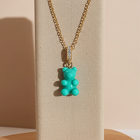 Y2K Gummy Bear Heart Necklace – Colorful Kawaii Candy Pendant