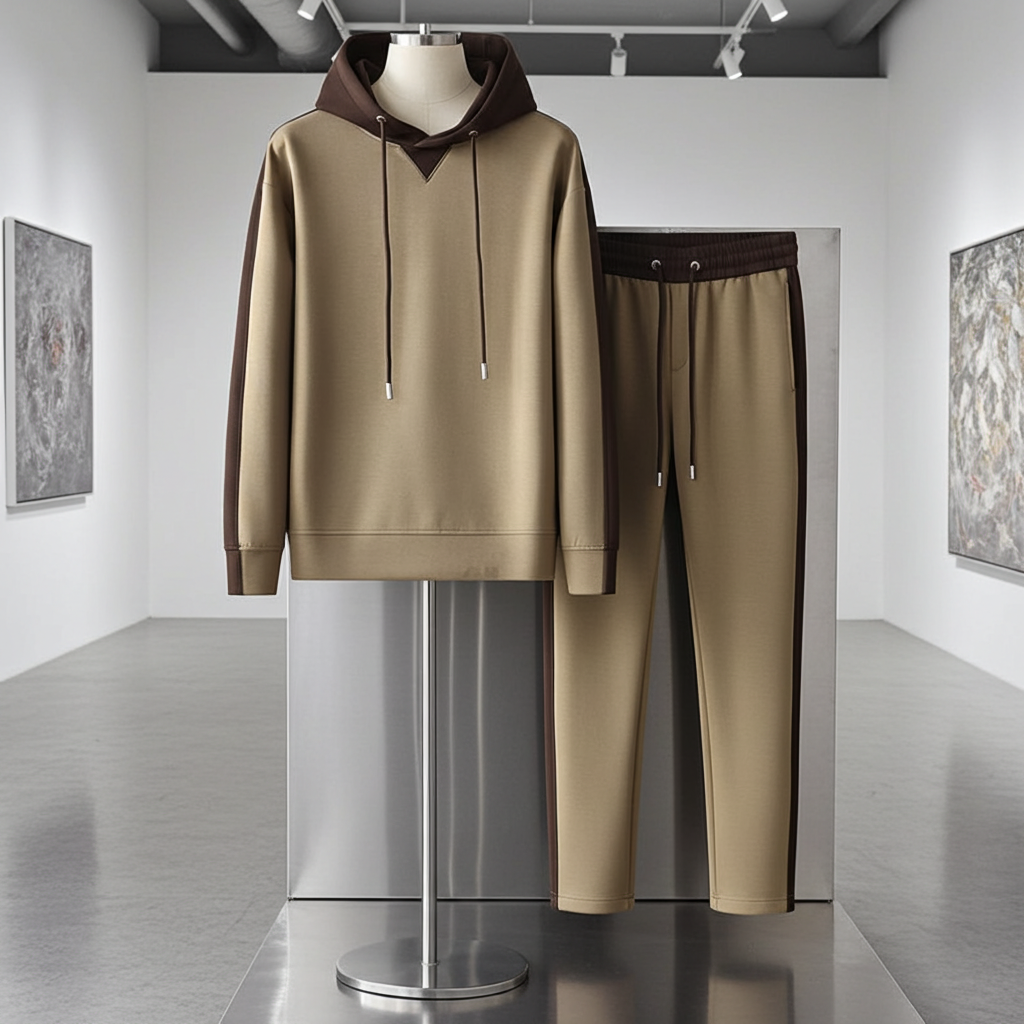 Men's Patchwork Hoodie & Jogger Trousers Two-Piece Set What Else You Got?