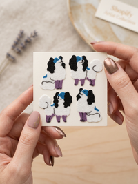 1980s Vintage Flocked Poodle Sticker Sheet No. 2 — Fuzzy NOS Collectible