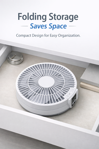 Rechargeable Ceiling Fan with Remote & Night Light – Portable USB Folding Fan