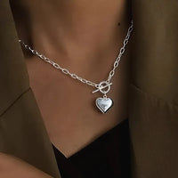Romantic Heart Pendant Necklace – Adjustable Chain Love Jewelry Gift for Women