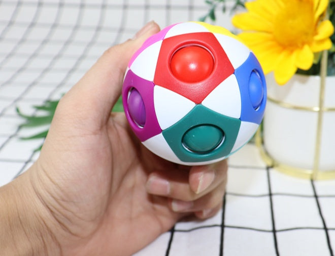 Decompression Soccer Rainbow Ball Magic Cube 12-hole Intellectual Toys Decompression Ball Magic Ball Small Toys What Else You Got?