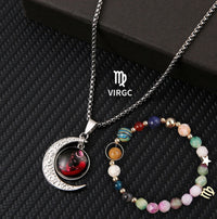 Zodiac Birthstone Necklace Set - 12 Signs | Natural Stone Spiritual Jewelry