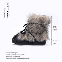 Warm & Stylish Fur-Lined Snow Boots for Women - Thick Sole Winter Footwear