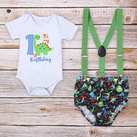 Adorable Biblical-Themed Baby Romper for Summer - Soft Cotton Outfit with Dinosaur & Dot Prints