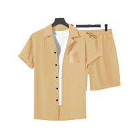 Men's Breathable Linen Casual Button-Up Shirt with Lapel Collar - Lightweight & Stylish for Everyday Wear