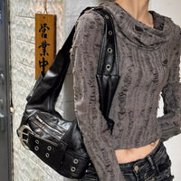 Large PU Leather Underarm Tote Bag – Vintage Shoulder Handbag for Everyday Use