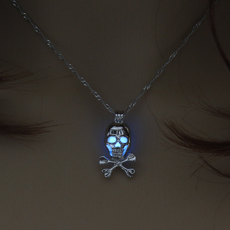 Halloween glow-in-the-dark skull necklace What Else You Got?
