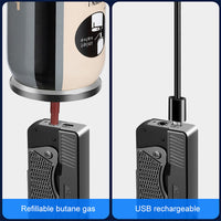 Dual-Arc Rechargeable Lighter – USB & Butane Hybrid Windproof Flame